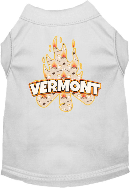 Pet Dog & Cat Screen Printed Shirt for Small to Medium Pets (Sizes XS-XL), "Vermont Around The Campfire"