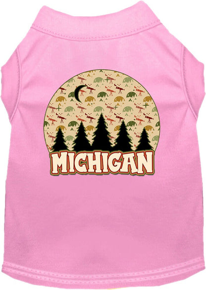 Pet Dog & Cat Screen Printed Shirt for Medium to Large Pets (Sizes 2XL-6XL), "Michigan Under The Stars"