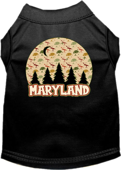 Pet Dog & Cat Screen Printed Shirt for Small to Medium Pets (Sizes XS-XL), "Maryland Under The Stars"