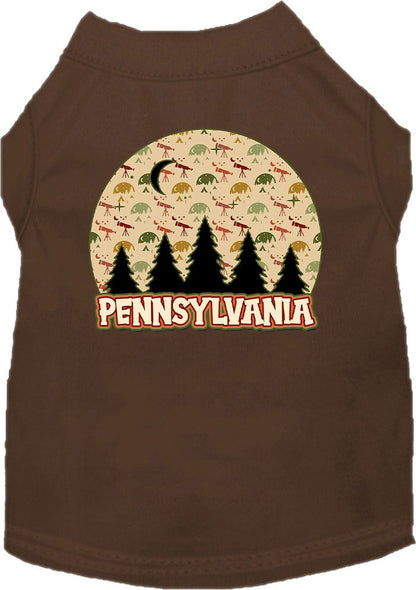 Pet Dog & Cat Screen Printed Shirt for Small to Medium Pets (Sizes XS-XL), "Pennsylvania Under The Stars"