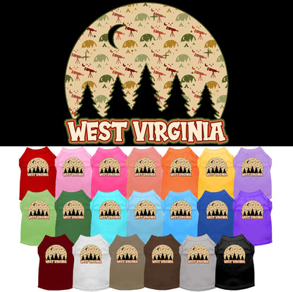 Pet Dog & Cat Screen Printed Shirt for Small to Medium Pets (Sizes XS-XL), &quot;West Virginia Under The Stars&quot;