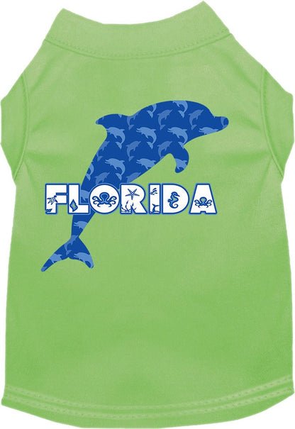 Pet Dog & Cat Screen Printed Shirt for Small to Medium Pets (Sizes XS-XL), "Florida Blue Dolphins"