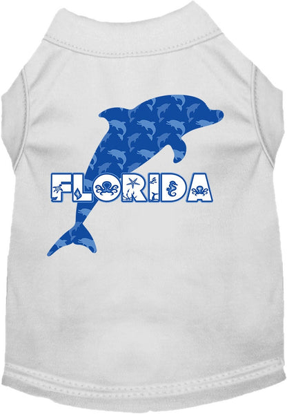 Pet Dog & Cat Screen Printed Shirt for Small to Medium Pets (Sizes XS-XL), "Florida Blue Dolphins"