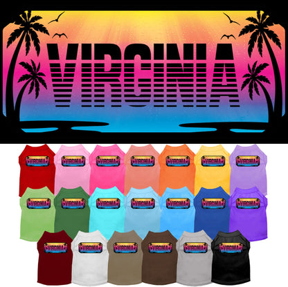 Pet Dog & Cat Screen Printed Shirt for Medium to Large Pets (Sizes 2XL-6XL), &quot;Virginia Beach Shades&quot;