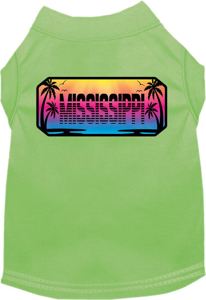 Pet Dog & Cat Screen Printed Shirt for Medium to Large Pets (Sizes 2XL-6XL), "Mississippi Beach Shades"