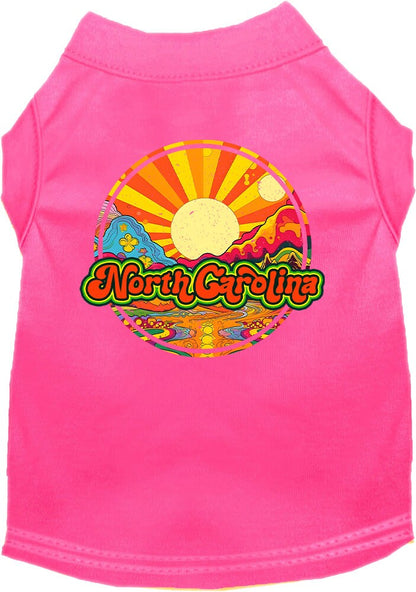 Pet Dog & Cat Screen Printed Shirt for Small to Medium Pets (Sizes XS-XL), "North Carolina Mellow Mountain"