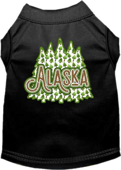 Pet Dog & Cat Screen Printed Shirt for Medium to Large Pets (Sizes 2XL-6XL), "Alaska Woodland Trees"