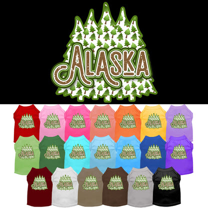 Pet Dog & Cat Screen Printed Shirt for Medium to Large Pets (Sizes 2XL-6XL), &quot;Alaska Woodland Trees&quot;