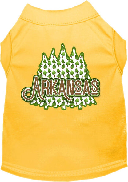 Pet Dog & Cat Screen Printed Shirt for Small to Medium Pets (Sizes XS-XL), "Arkansas Woodland Trees"