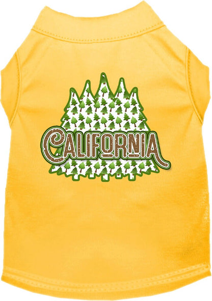 Pet Dog & Cat Screen Printed Shirt for Small to Medium Pets (Sizes XS-XL), "California Woodland Trees"