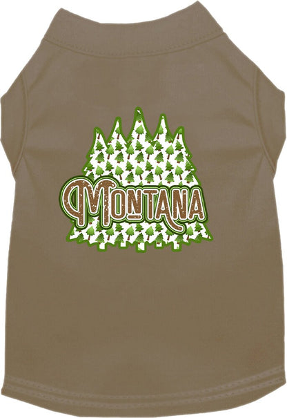 Pet Dog & Cat Screen Printed Shirt for Medium to Large Pets (Sizes 2XL-6XL), "Montana Woodland Trees"