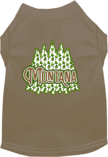 Pet Dog & Cat Screen Printed Shirt for Small to Medium Pets (Sizes XS-XL), "Montana Woodland Trees"