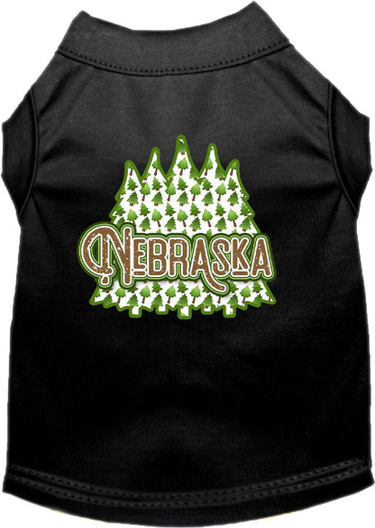 Pet Dog & Cat Screen Printed Shirt for Small to Medium Pets (Sizes XS-XL), "Nebraska Woodland Trees"