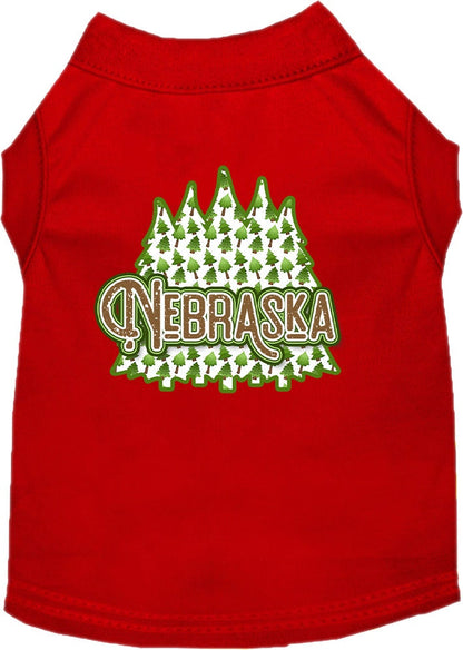 Pet Dog & Cat Screen Printed Shirt for Small to Medium Pets (Sizes XS-XL), "Nebraska Woodland Trees"