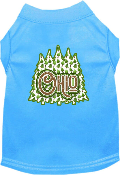 Pet Dog & Cat Screen Printed Shirt for Medium to Large Pets (Sizes 2XL-6XL), "Ohio Woodland Trees"