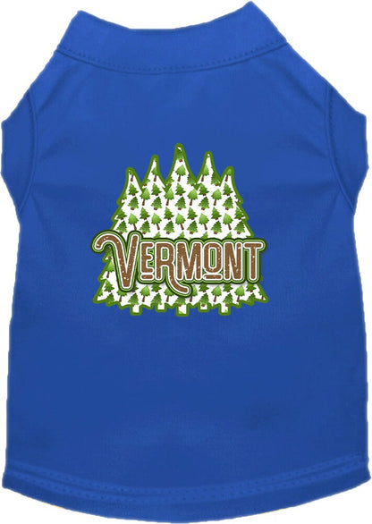 Pet Dog & Cat Screen Printed Shirt for Medium to Large Pets (Sizes 2XL-6XL), "Vermont Woodland Trees"