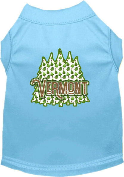 Pet Dog & Cat Screen Printed Shirt for Small to Medium Pets (Sizes XS-XL), "Vermont Woodland Trees"