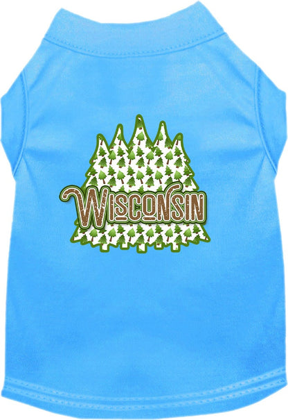 Pet Dog & Cat Screen Printed Shirt for Small to Medium Pets (Sizes XS-XL), "Wisconsin Woodland Trees"