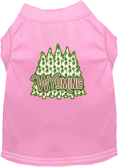 Pet Dog & Cat Screen Printed Shirt for Small to Medium Pets (Sizes XS-XL), "Wyoming Woodland Trees"