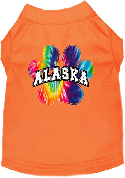 Pet Dog & Cat Screen Printed Shirt for Small to Medium Pets (Sizes XS-XL), "Alaska Bright Tie Dye"