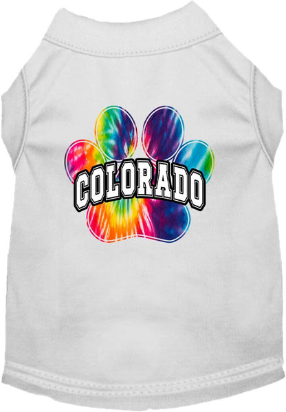 Pet Dog & Cat Screen Printed Shirt for Medium to Large Pets (Sizes 2XL-6XL), "Colorado Bright Tie Dye"