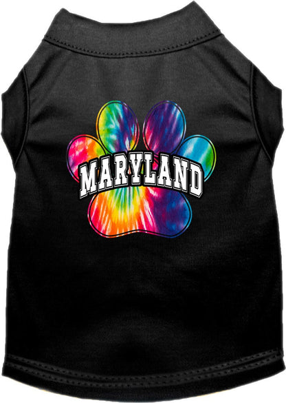 Pet Dog & Cat Screen Printed Shirt for Medium to Large Pets (Sizes 2XL-6XL), "Maryland Bright Tie Dye"