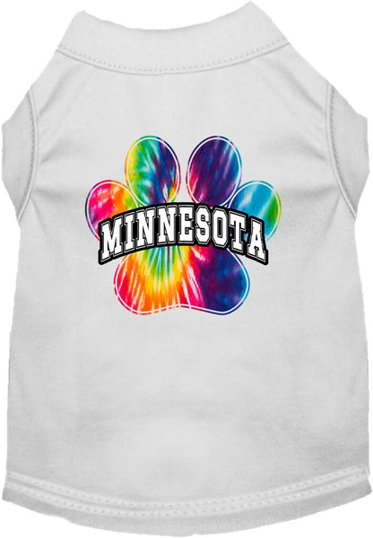 Pet Dog & Cat Screen Printed Shirt for Small to Medium Pets (Sizes XS-XL), "Minnesota Bright Tie Dye"