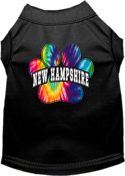 Pet Dog & Cat Screen Printed Shirt for Small to Medium Pets (Sizes XS-XL), "New Hampshire Bright Tie Dye"