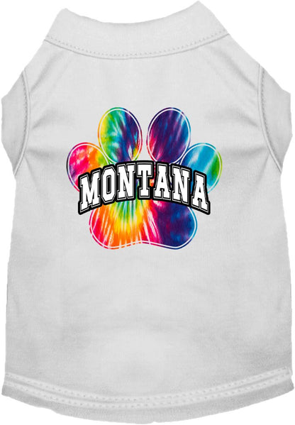 Pet Dog & Cat Screen Printed Shirt for Small to Medium Pets (Sizes XS-XL), "Montana Bright Tie Dye"