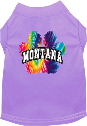 Pet Dog & Cat Screen Printed Shirt for Medium to Large Pets (Sizes 2XL-6XL), "Montana Bright Tie Dye"