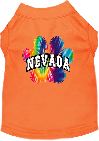 Pet Dog & Cat Screen Printed Shirt for Small to Medium Pets (Sizes XS-XL), "Nevada Bright Tie Dye"