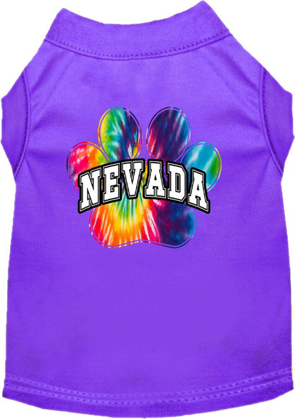 Pet Dog & Cat Screen Printed Shirt for Small to Medium Pets (Sizes XS-XL), "Nevada Bright Tie Dye"