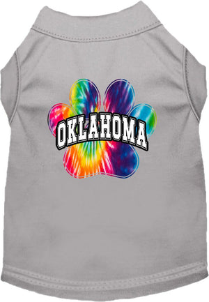 Pet Dog & Cat Screen Printed Shirt for Small to Medium Pets (Sizes XS-XL), "Oklahoma Bright Tie Dye"