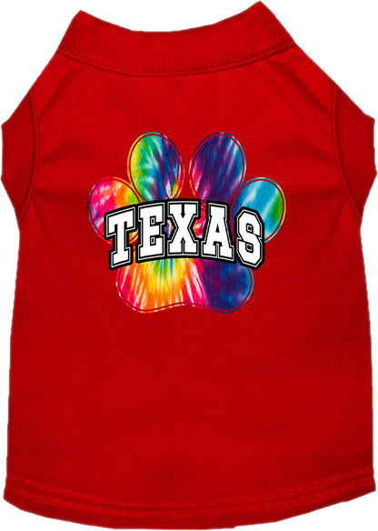 Pet Dog & Cat Screen Printed Shirt for Medium to Large Pets (Sizes 2XL-6XL), "Texas Bright Tie Dye"