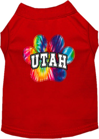 Pet Dog & Cat Screen Printed Shirt for Medium to Large Pets (Sizes 2XL-6XL), "Utah Bright Tie Dye"