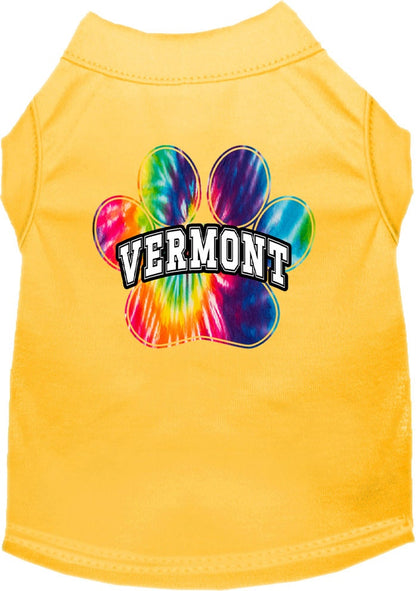 Pet Dog & Cat Screen Printed Shirt for Medium to Large Pets (Sizes 2XL-6XL), "Vermont Bright Tie Dye"