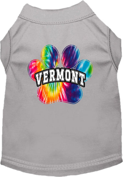 Pet Dog & Cat Screen Printed Shirt for Medium to Large Pets (Sizes 2XL-6XL), "Vermont Bright Tie Dye"