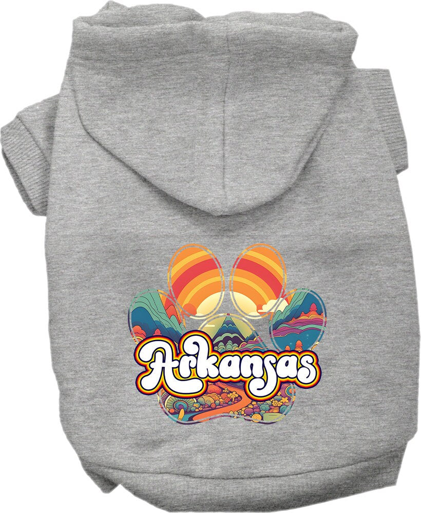 Pet Dog & Cat Screen Printed Hoodie for Small to Medium Pets (Sizes XS-XL), "Arkansas Groovy Summit"