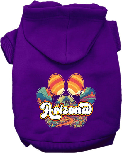 Pet Dog & Cat Screen Printed Hoodie for Small to Medium Pets (Sizes XS-XL), "Arizona Groovy Summit"