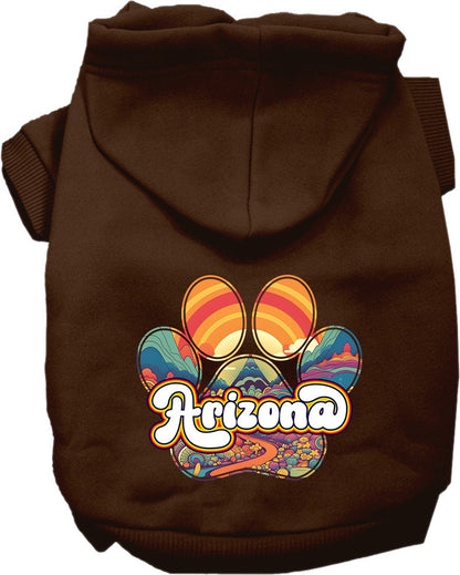 Pet Dog & Cat Screen Printed Hoodie for Small to Medium Pets (Sizes XS-XL), "Arizona Groovy Summit"