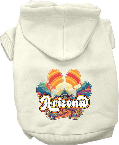 Pet Dog & Cat Screen Printed Hoodie for Small to Medium Pets (Sizes XS-XL), "Arizona Groovy Summit"