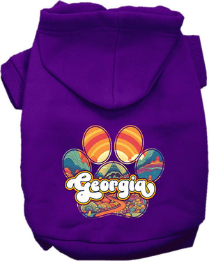 Pet Dog & Cat Screen Printed Hoodie for Small to Medium Pets (Sizes XS-XL), "Georgia Groovy Summit"