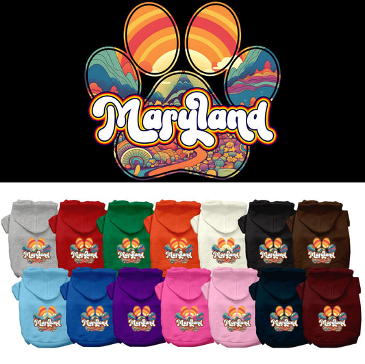 Pet Dog & Cat Screen Printed Hoodie for Medium to Large Pets (Sizes 2XL-6XL), &quot;Maryland Groovy Summit&quot;