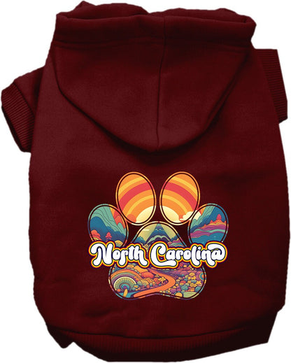 Pet Dog & Cat Screen Printed Hoodie for Medium to Large Pets (Sizes 2XL-6XL), "North Carolina Groovy Summit"