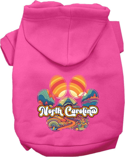 Pet Dog & Cat Screen Printed Hoodie for Medium to Large Pets (Sizes 2XL-6XL), "North Carolina Groovy Summit"