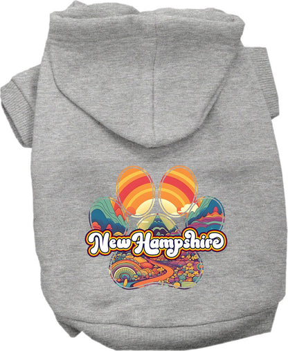 Pet Dog & Cat Screen Printed Hoodie for Small to Medium Pets (Sizes XS-XL), "New Hampshire Groovy Summit"