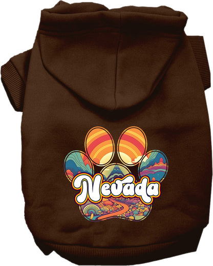 Pet Dog & Cat Screen Printed Hoodie for Small to Medium Pets (Sizes XS-XL), "Nevada Groovy Summit"