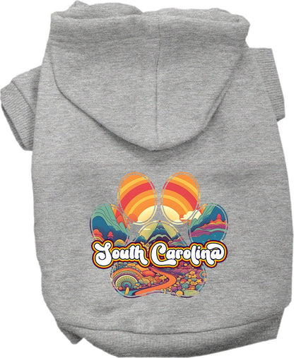 Pet Dog & Cat Screen Printed Hoodie for Small to Medium Pets (Sizes XS-XL), "South Carolina Groovy Summit"