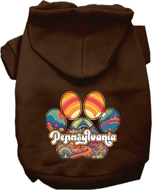 Pet Dog & Cat Screen Printed Hoodie for Medium to Large Pets (Sizes 2XL-6XL), "Pennsylvania Groovy Summit"