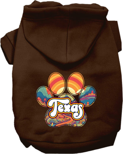 Pet Dog & Cat Screen Printed Hoodie for Small to Medium Pets (Sizes XS-XL), "Texas Groovy Summit"